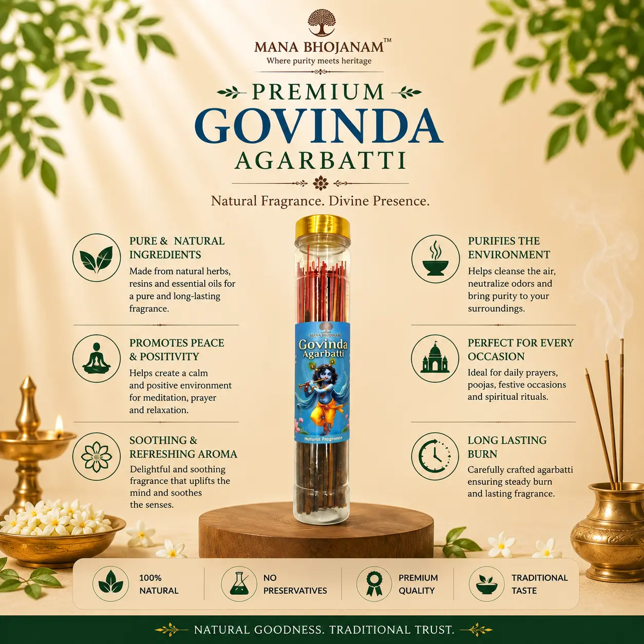 PREMIUM AGARBATHI - GOVINDA 100 GMS - Image 2