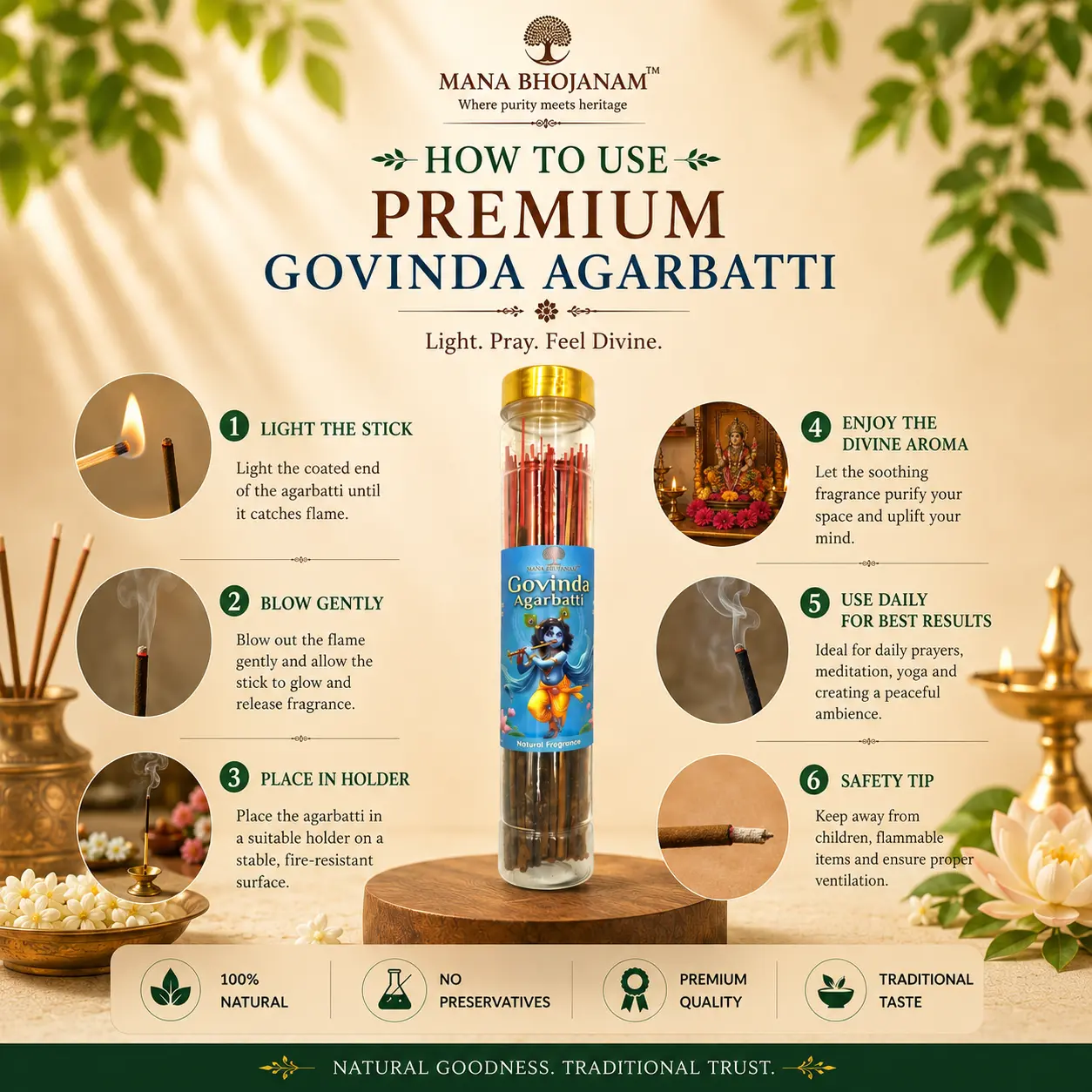 PREMIUM AGARBATHI - GOVINDA 100 GMS - Image 3