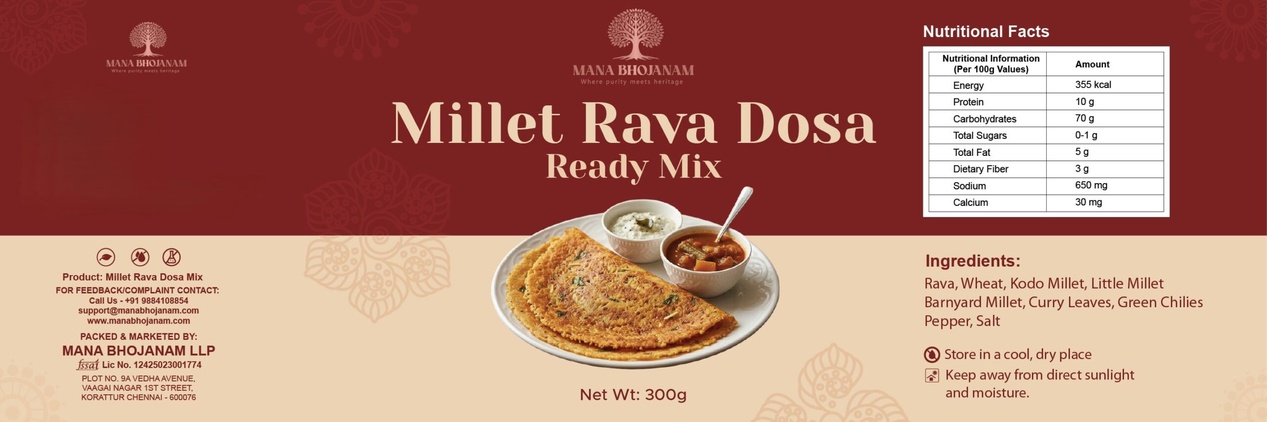 Millet Rava Dosai Mix 300 GMS - Image 2