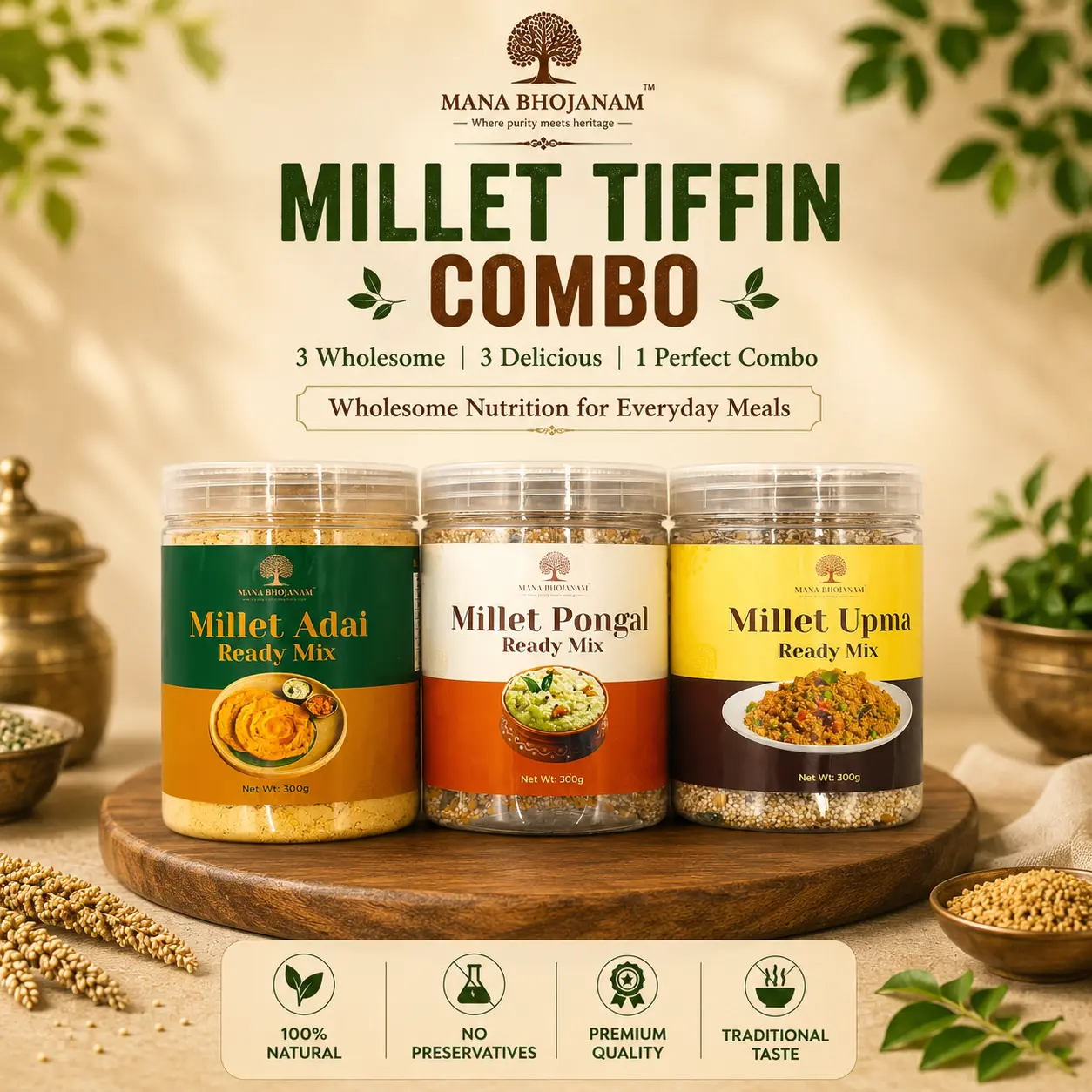 Mana Millet Tiffin Combo 3x300 GMS