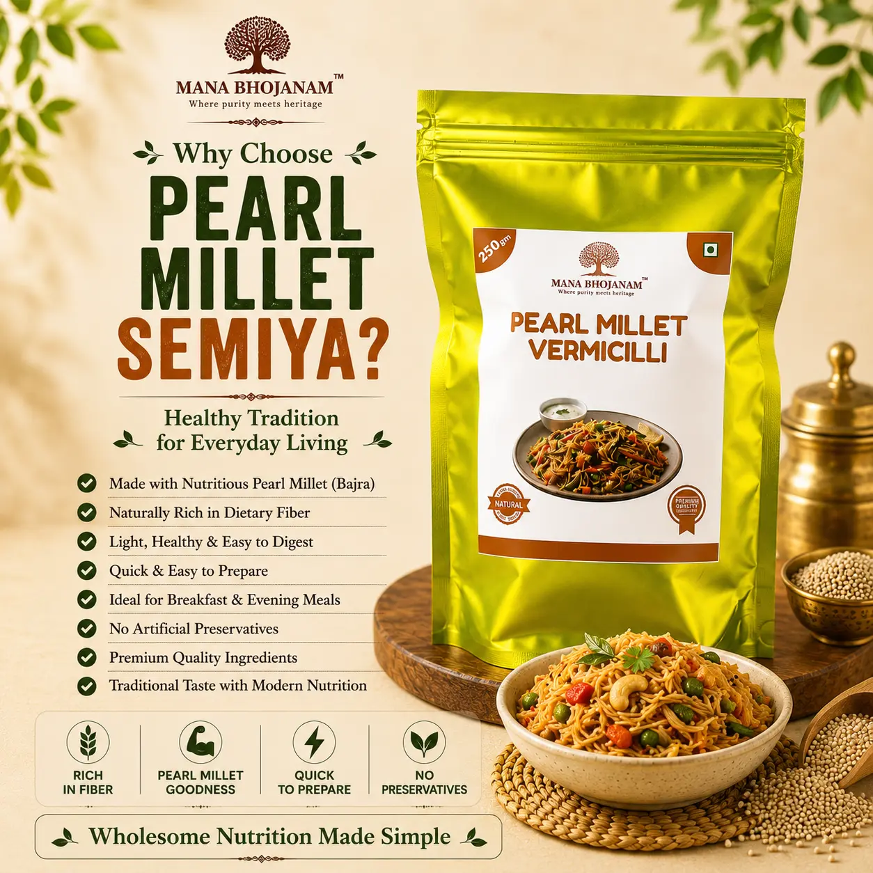 Pearl Millet Semiya 250 GMS - Image 2