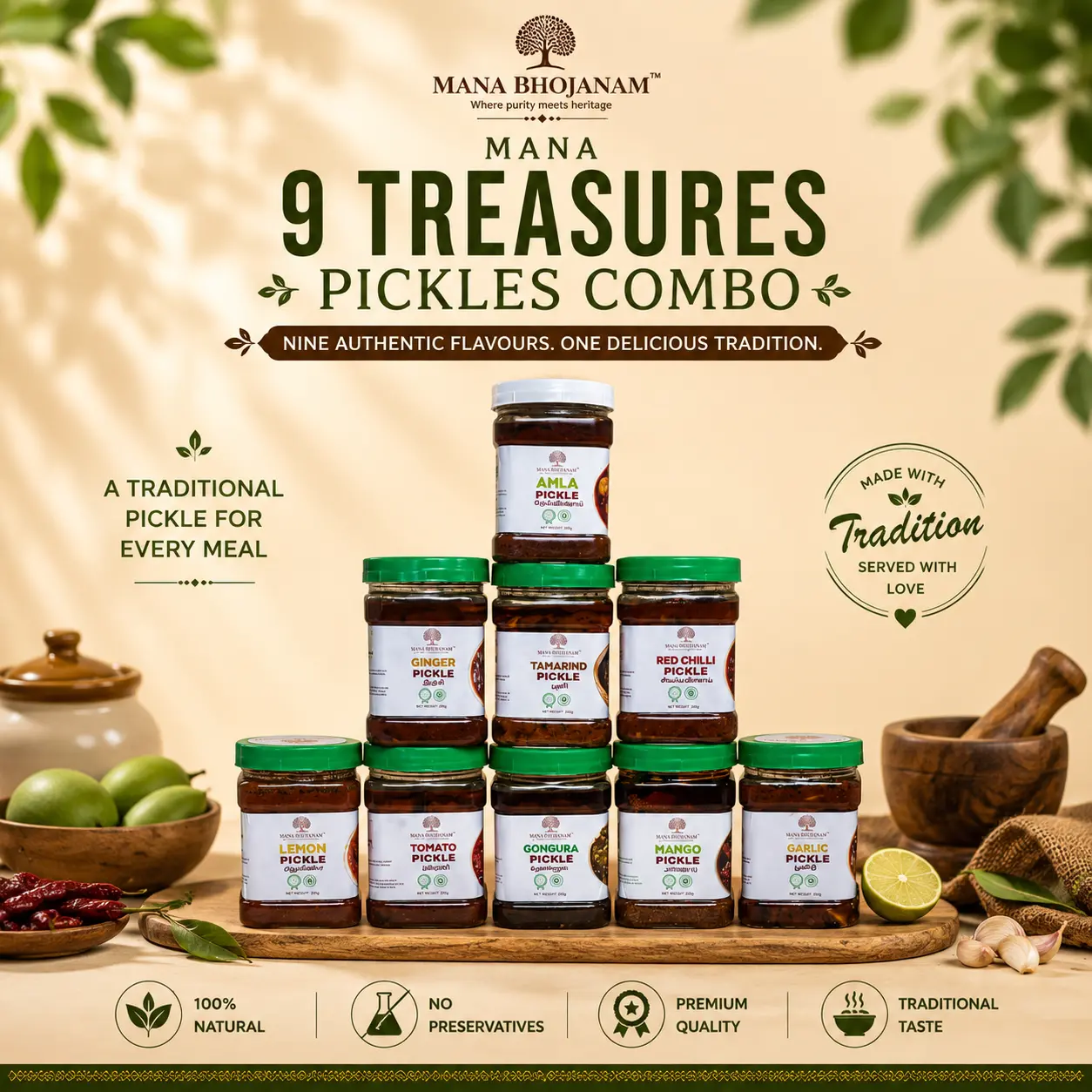 MANA 9 TREASURES PICKLES COMBO 9x250 GMS