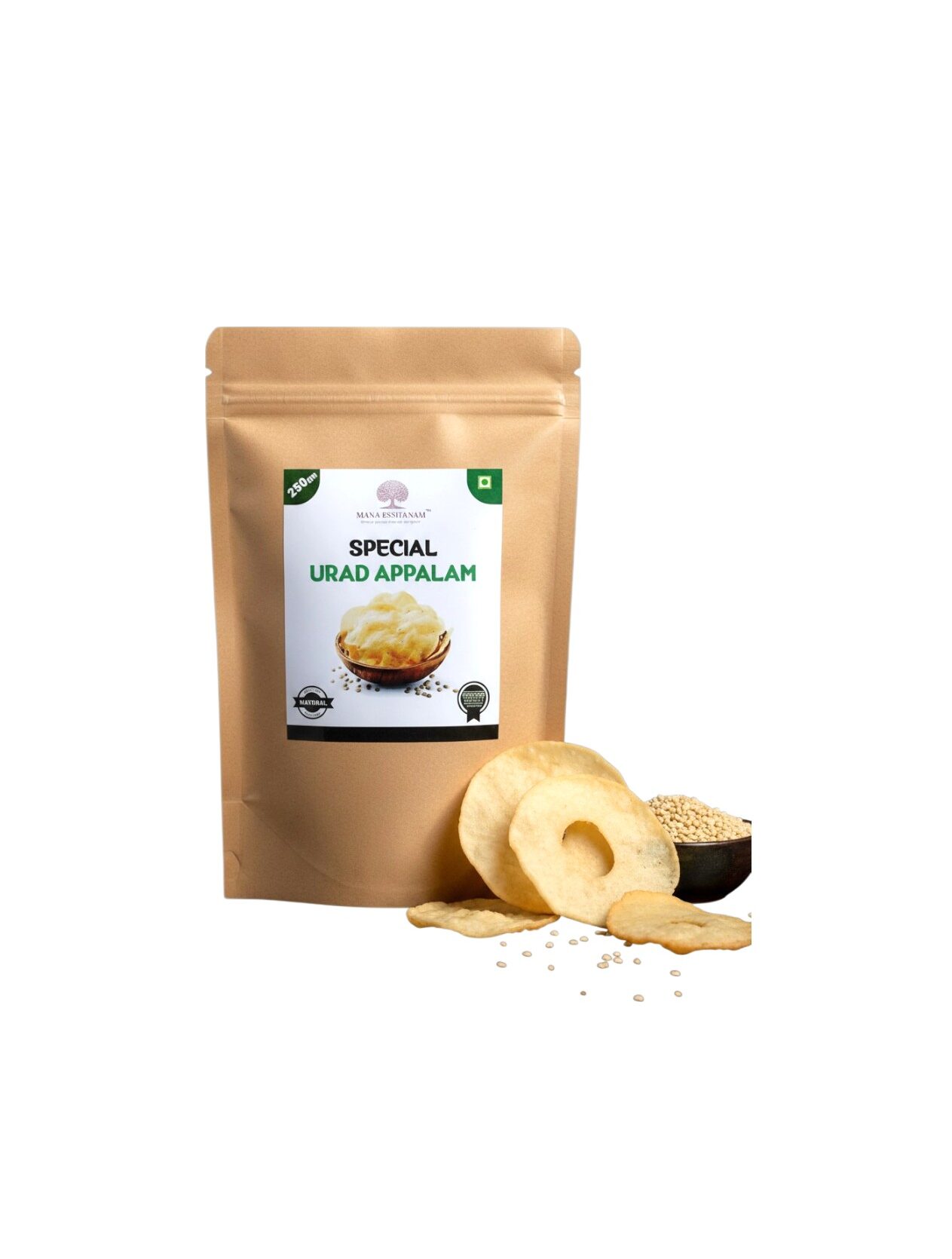 SPECIAL URAD APPALAM 4″ 250 GMS