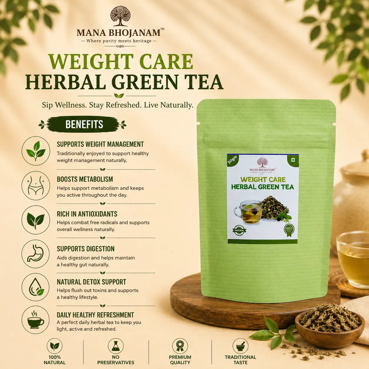 GREEN TEA - WEIGHT CARE TEA 25 GMS - Image 2