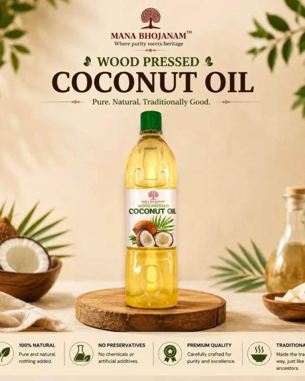 WOOD PRESSED COCONUT OIL 1LITRE