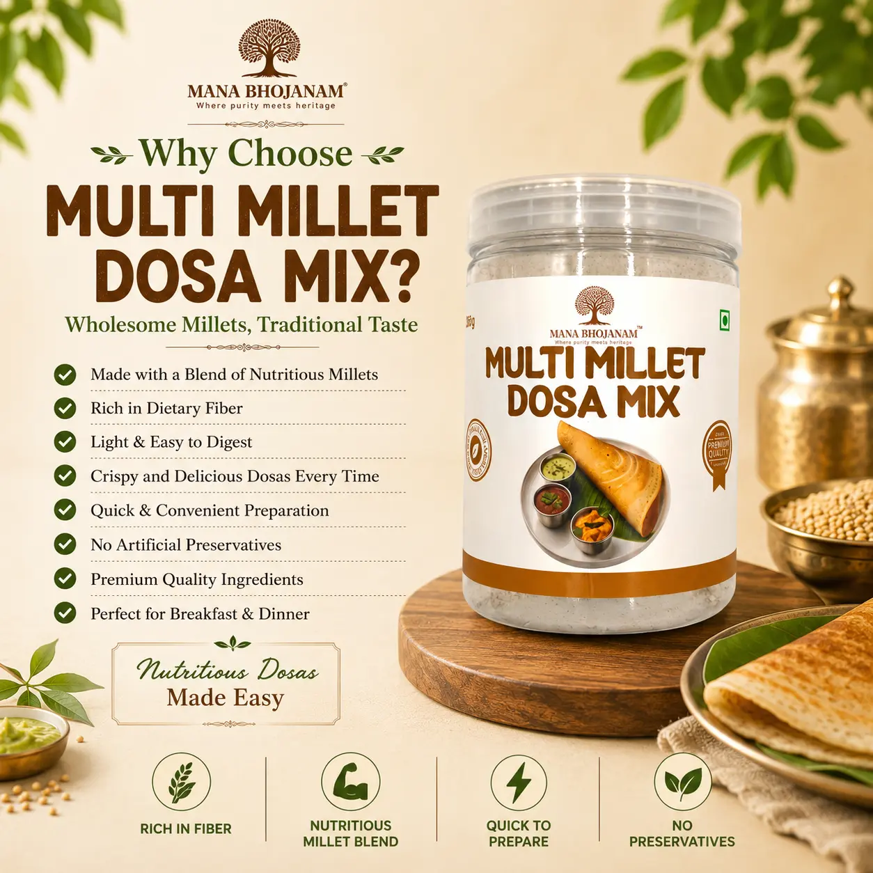 Multi Millet Dosa Mix 250 Gms - Image 2