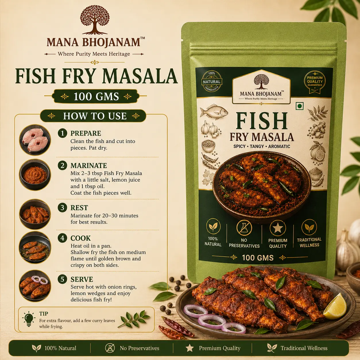 Fish Fry Masala 100 Gms - Image 2